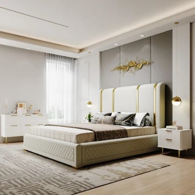 Siri – Side Table in Natural Wood with Stainless Steel Legs