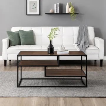 Picture of Stekla Metal and Wood Coffee table with two shelves