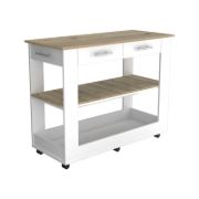 Langi Kitchen Island with Locking Wheels
