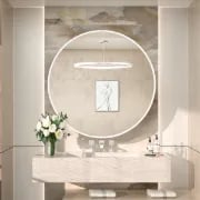 Picture of Streamlined round medicine cabinet Majiro