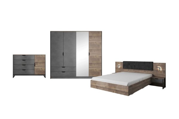 Picture of Arkan Modern Bedroom Set 5 Piece – Natural Wood