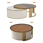 Picture of Riviera Coffee Table – Natural Wood & Luxe Dual Tops