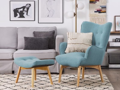 Picture of Montana Armchair Set – Natural Wood Armchair with Matching Footrest