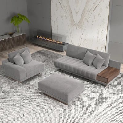 Picture of Armia L-Shaped Sectional – Natural Wood