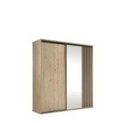 صورة طقم غرفة النوم لينيا من الخشب الطبيعي – بتفاصيل شرائح خشبية