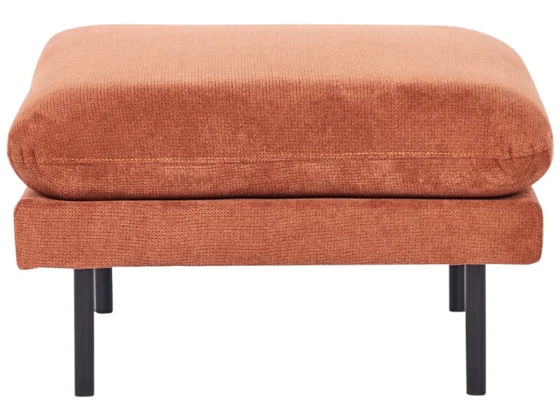 Tavine Ottoman – Modern Woven Fabric Design with Natural Wood Frame and Metal Legs