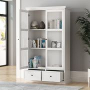 Linda - Natural Wood Cabinet with Glass Doors