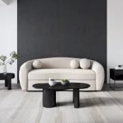 Picture of Serenity Modern White Teddy Velvet 3 Seaters Curved Sofa