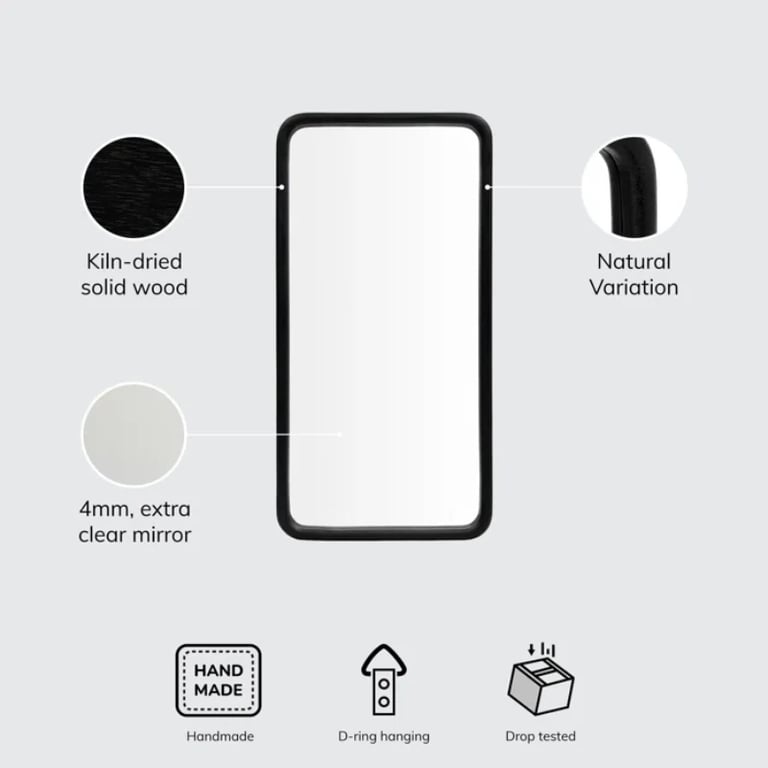 Aisja Rectangle Wood Wall Mirror
