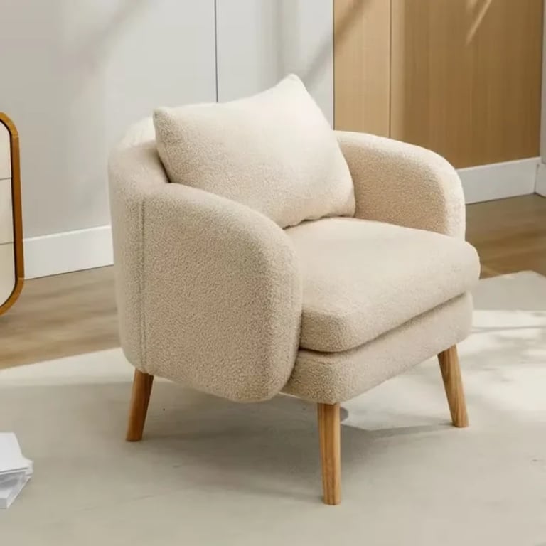 Picture of Velvera Velvet Armchair – Soft Comfort with Natural Wood Legs