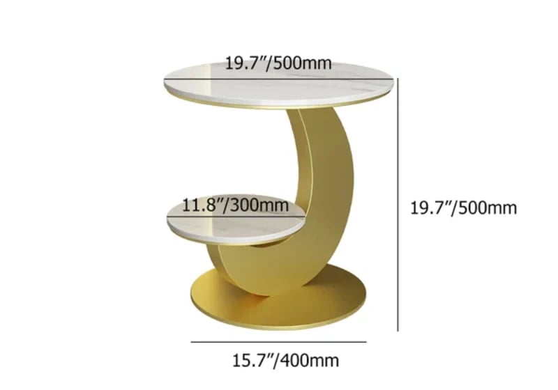 Picture of Marble Side table Melody - Two Shelves