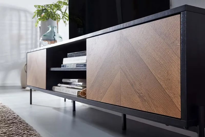 Picture of Tressa – Black Natural Wood TV unit