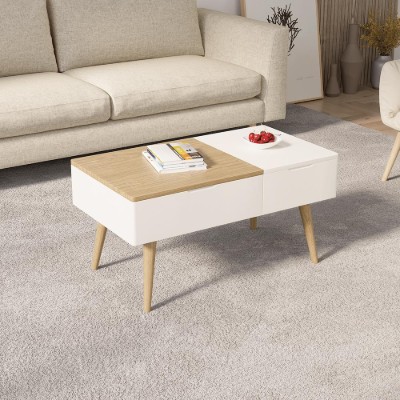 Picture of Mocito Lift-Top Coffee Table – Natural Wood with Storage Drawer