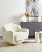 Aurix – Swivel Lounge Chair with Golden Stainless Base