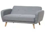 Éliane Convertible Sofa from natural wood legs  & Tufted Backrest.