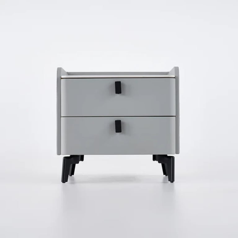 Terryé Nightstand – Natural Wood Design with Faux Marble Top