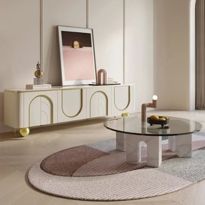 Picture of Aurella Arch TV Unit – Gold Trim &  Elegance