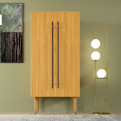 Picture of Levie Natural wood Wardrobe with 2 doors