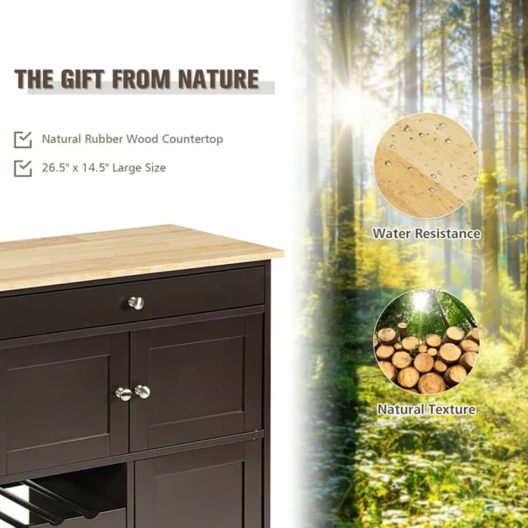 Asac Rolling Kitchen Island with Storage