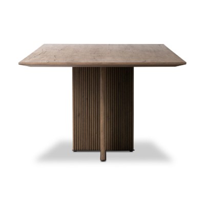 Novira Dining Table – Modern Fluted Design | Natural Wood