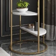 صورة طاولة جانبية معدن-روشية 3 أرفف