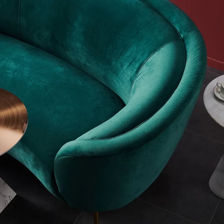 Picture of Velly Modern Deep Green Velvet Sofa