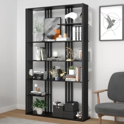 Montréal Display Shelf – Black Metal Frame with Open Design.