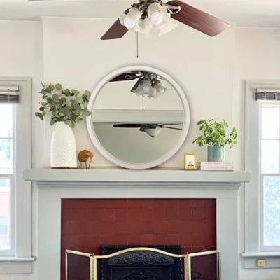 Eberlein Round Wood Wall Mirror