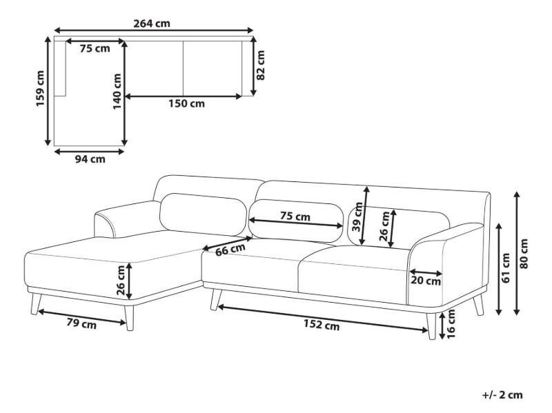 Picture of Milano L-Shaped Sectional – Natural Wood