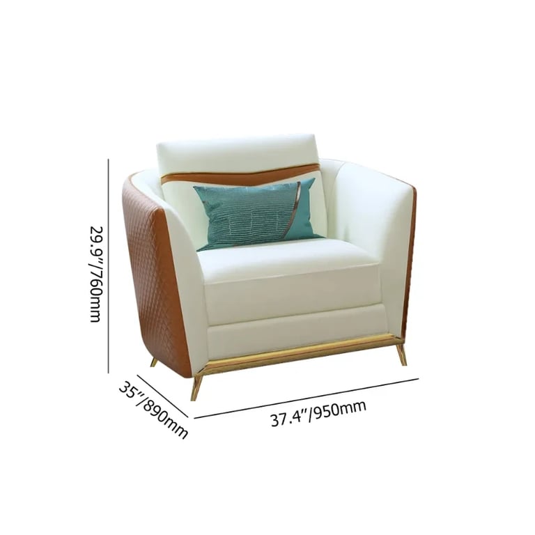 Monterey – Modern Living Room Set with Marble and Gold Accents