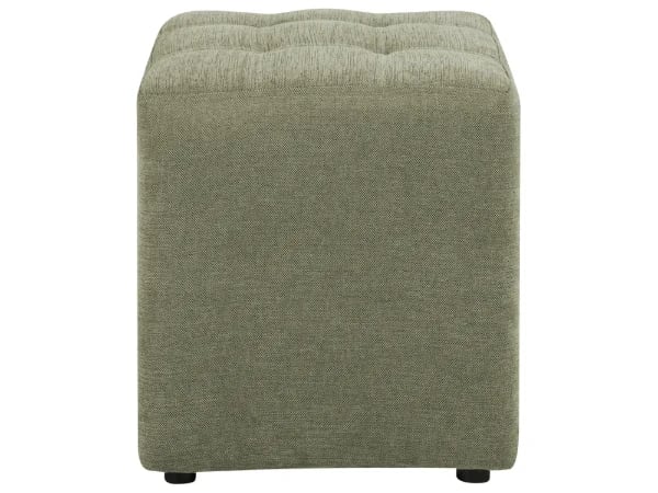 Nuvy Square Ottoman – Minimal Tufted Design with Natural Wood Frame