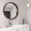 Round Wood Wall Mirror