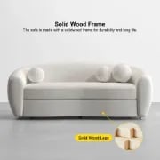 Picture of Serenity Modern White Teddy Velvet 3 Seaters Curved Sofa