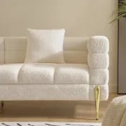 Lumière Sofa Set – 3-Seater Sofa & 2 Armchairs with Golden Metal Legs
