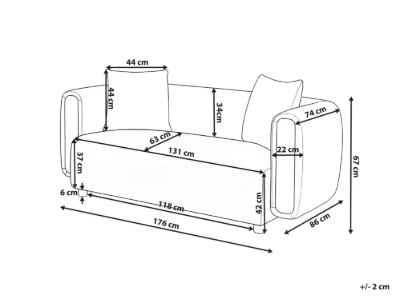 Joli Sofa - Modern 2-Seater Natural wood.