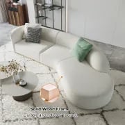 Picture of Mora Curved Sectional Sofa – Natural Wood Base