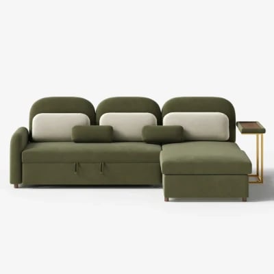 Olivan Convertible Sofa with Chaise, Bed & Side Table
