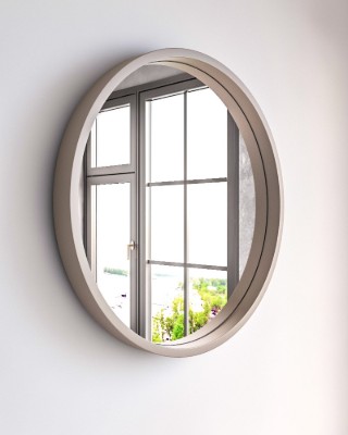 مراية دائرية خشب طبيعي متعددة الإستخدام 60 سم