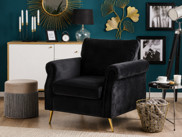 Picture of Daroa Modern Armchair – Natural Wood with Stainless Steel Legs