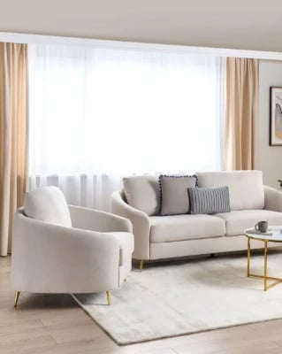 Larevo – Wide Seat Armchair with Stainless Legs