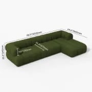 Picture of Verde Sectional Sofa –  Tufted Upholstery & Natural Wood Base