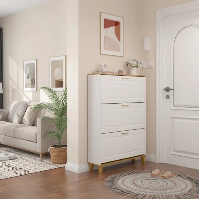 Éliane – Modern Natural Wood Shoe Cabinet