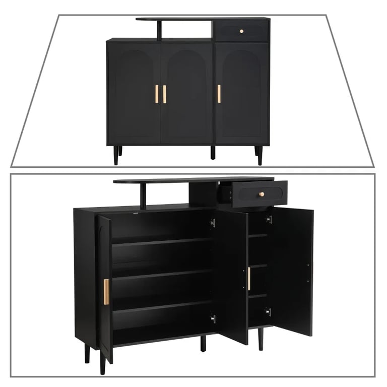 Noirette – Luxury Modern Natural Wood Shoe Cabinet