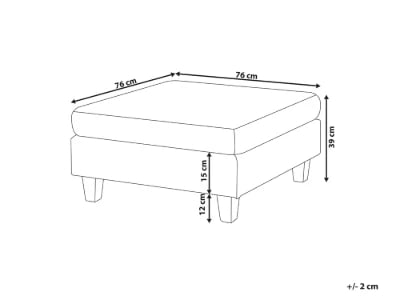 Nivra Square Ottoman – Padded Cushion Top with Wooden Legs