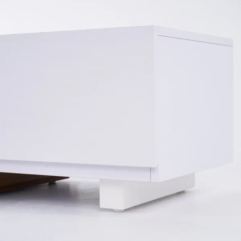 صورة وحدة تلفزيون لوناۤرا قابلة للتوسيع – خشب طبيعي مع 3 أدراج تخزين