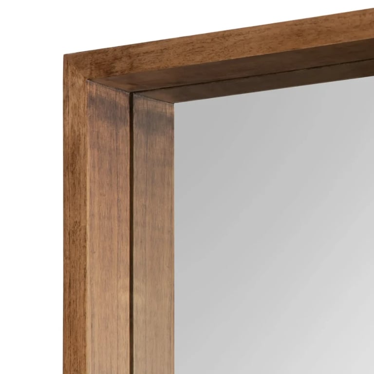 Kate and Laurel Hutton Rustic Wood Square Mirror