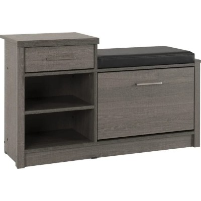 صورة چيرال مقعد تخزين أسود - جلد طبيعي