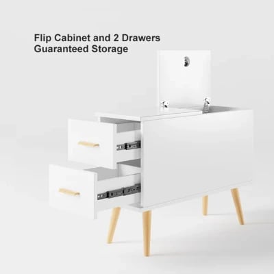 Picture of Monumo Natural Wood Side table  - 2 drawers