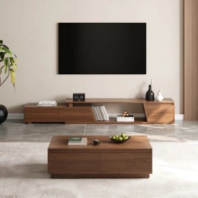 Picture of Alvaro – Natural Wood TV Stand with Coffee Table
