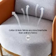 صورة كرسي ديبورا بذراعين – تصميم أنيق بقاعدة خشب طبيعي